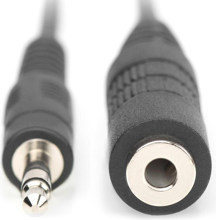 Produktbild Digitus ASSMANN Audio Verlängerungskabel stereo 3.5mm 2,50m CCS 2x0.10/10 geschirmt M/F schwarz (3 m, AUX Kabel)