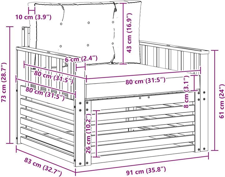 Produktbild vidaXL Outdoor-Sofa