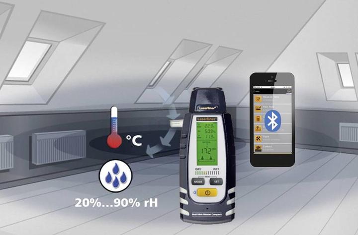 Image du produit Laserliner MultiWet-Master Compact Plus Appareil de mesure de l'humidité des matériaux Mesure de la température
