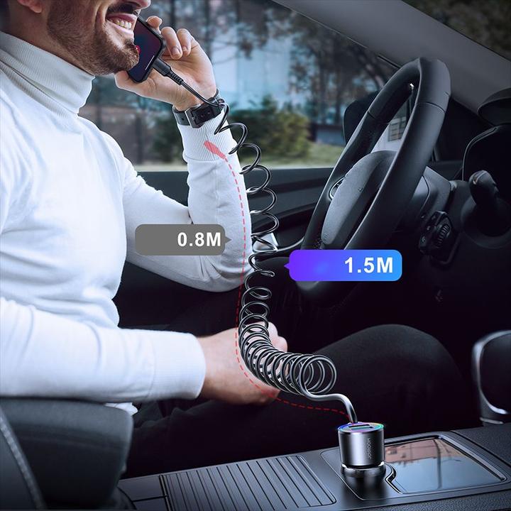 Produktbild Joyroom 3-in-1 fast car charger with Lightning cable 1.5m 17W