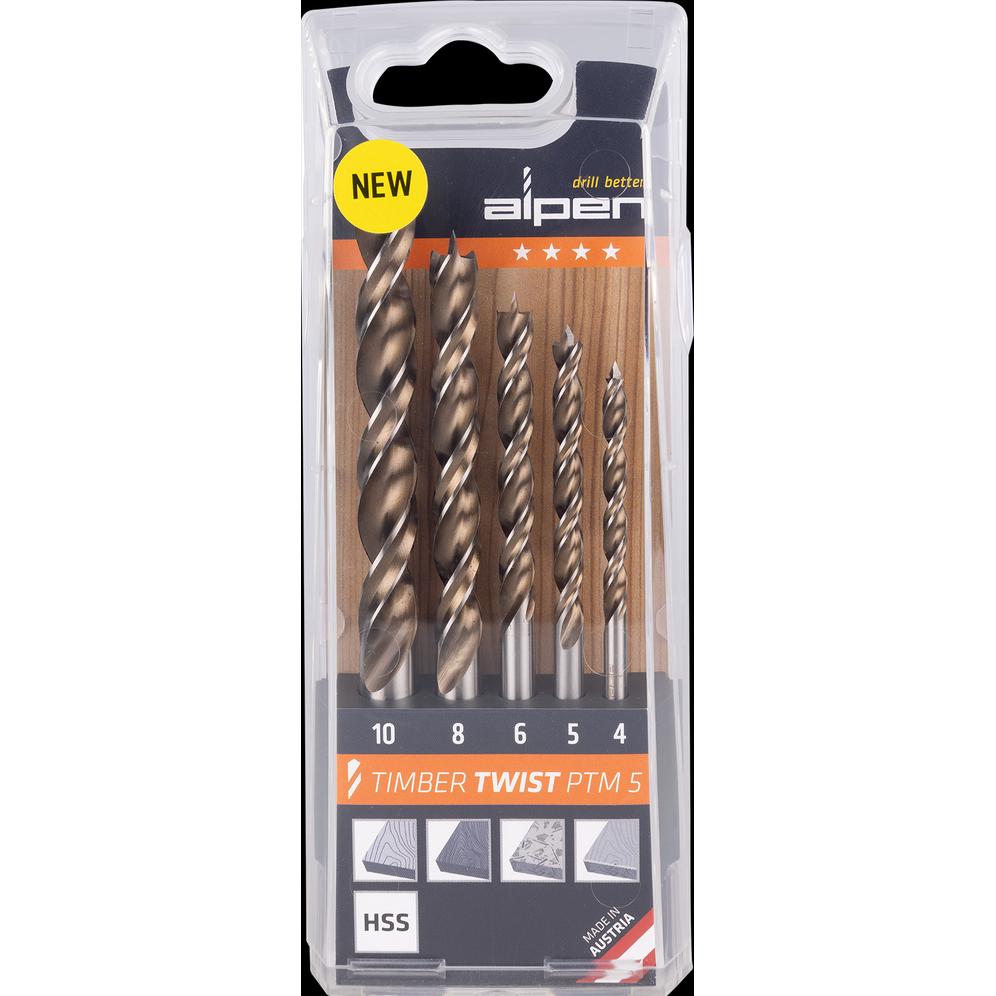 Alpen, Bohrereinsatz, Kassette TIMBER TWIST PTM (4, 5, 6, 8, 10 mm)