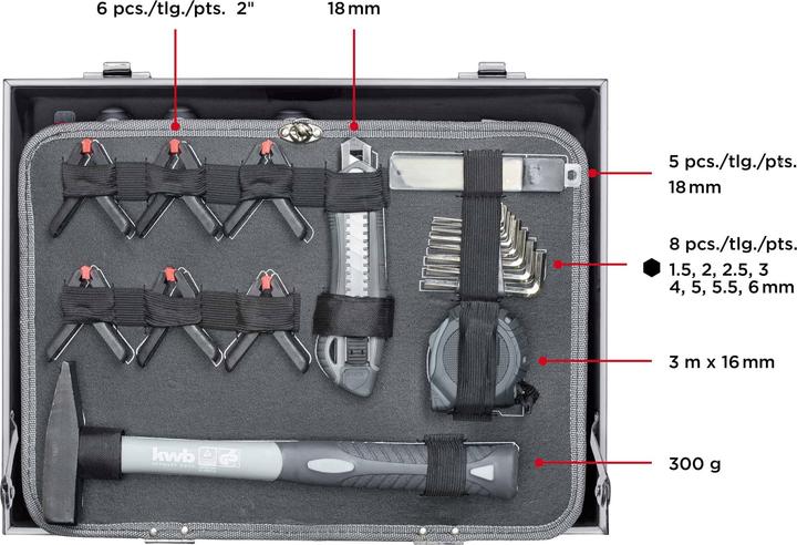 Produktbild kwb Im stabilen Alu-Koffer ideal für den mobilen Einsatz. (199 Teile)