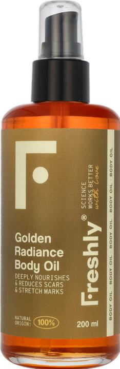 Image du produit Freshly Cosmetics Golden Radiance Body Oil Huile hydratante pour le corps Huile anti-vergetures pour le corps et la (Huile pour le corps, 200 ml)