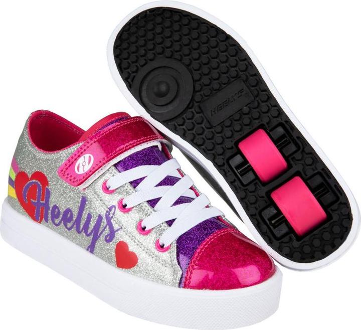 Heelys Schuhe mit Rollen X2 Snazzy Silver/Rainbow/Heart 2022