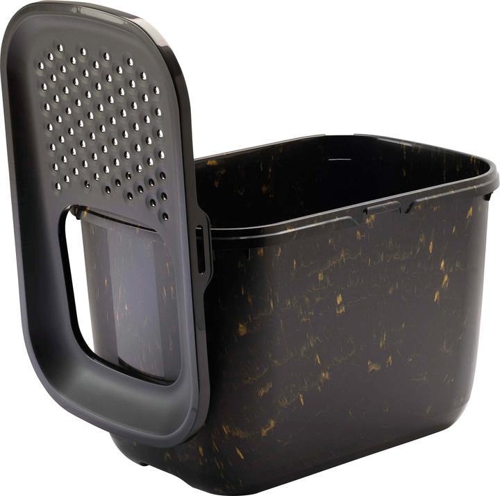 Actual product image Savic Kattenbak Hop In Marble Zwart / Goud - 58,8X39X39,5 Cm