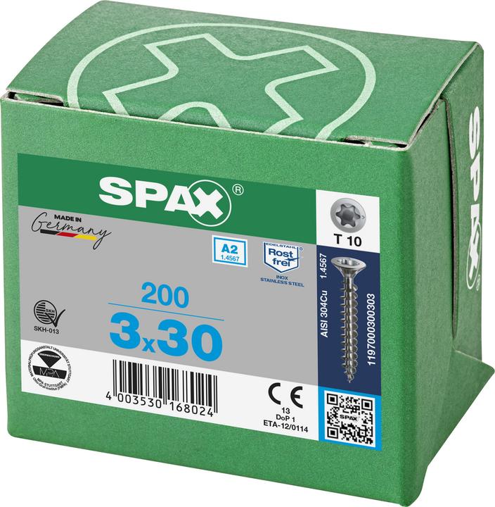 Immagine prodotto Spax Pastiglie Freno A2 Testa Svasata T-Star Plus T10 Completamente Filettate (200 Viti per pezzo)