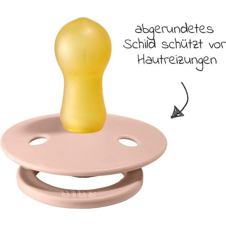Thumbnail - Bibs, Nuggi, Colour Latex Schnuller (rund, 6-18 Monate), Woodchuck & Blush (2 x, 6 - 12 Monate)