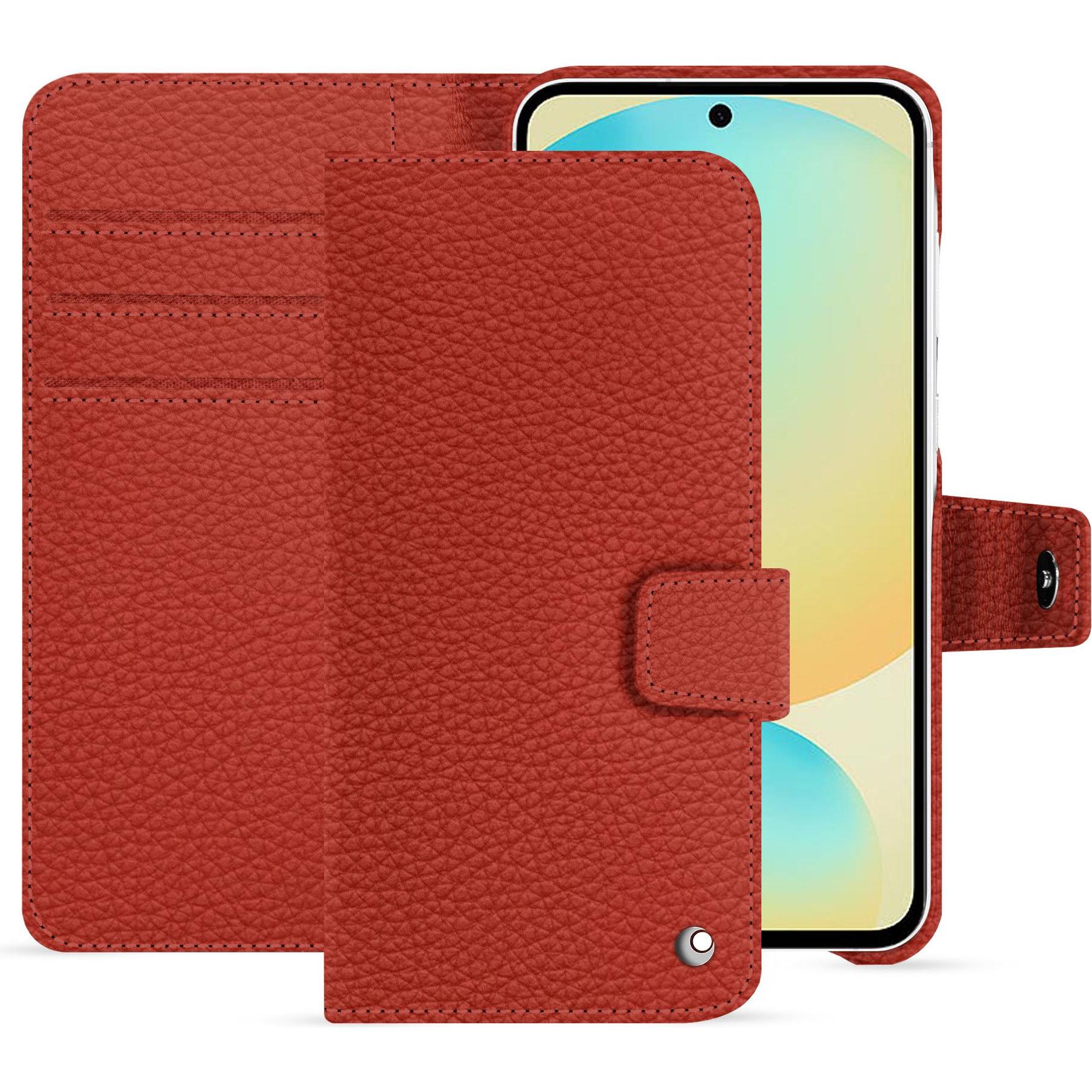 Noreve Lederschutzhülle FE (Samsung Galaxy S24 FE), Smartphone Hülle, Orange