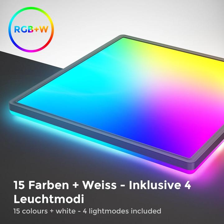 Produktbild B.K.Licht Ultraflaches RGB/W-LED Panel,schwarz, 1xLED/22W (2700 lm)