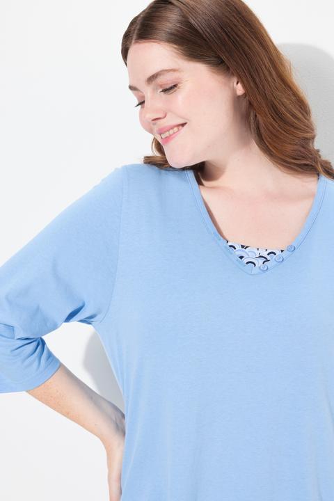 Produktbild Ulla Popken Pyjama, V-Ausschnitt, 3/4-Arm, Taschen (42, 44)