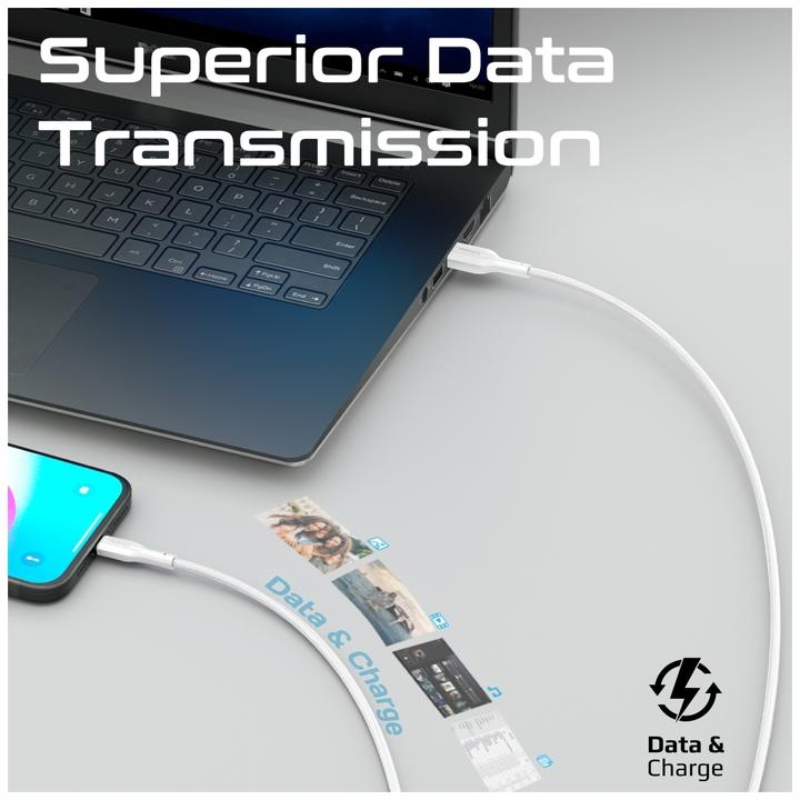 Produktbild ProMate xCord-AC200 White USB-A-USB-C Kabel (2 m, USB 2.0)