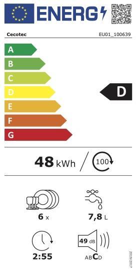 Energie-Label Cecotec Bolero Aguazero 2400 White Glass