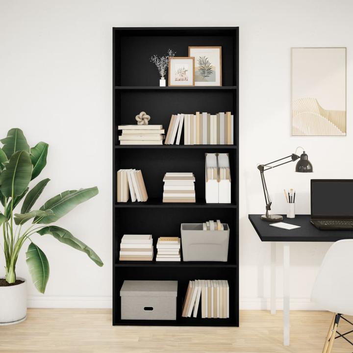 Produktbild VidaXL Bücherregal Bücherschrank Standregal Raumteiler Schwarz Holzwerkstoff (80 x 30 x 189 cm)