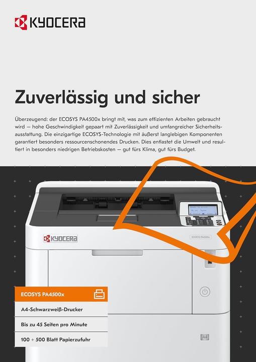 Produktbild Kyocera ECOSYS PA4500X/PLUS (Laser, Schwarz-Weiss)