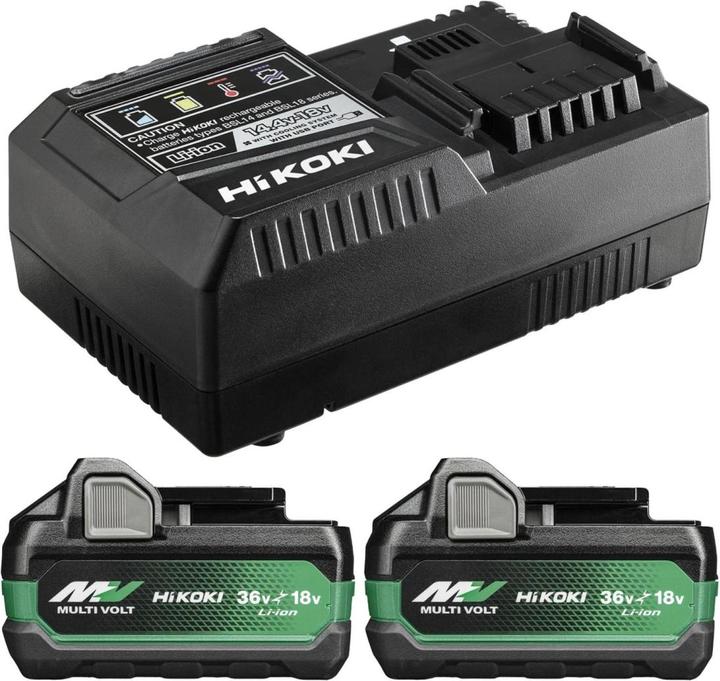 Image du produit Hikoki Zestaw startowy 18V : Accumulateur 2x4,0Ah BSL36B18X + ładowarka UC18YSL3 UC18YSL3 WJZ (18 V)