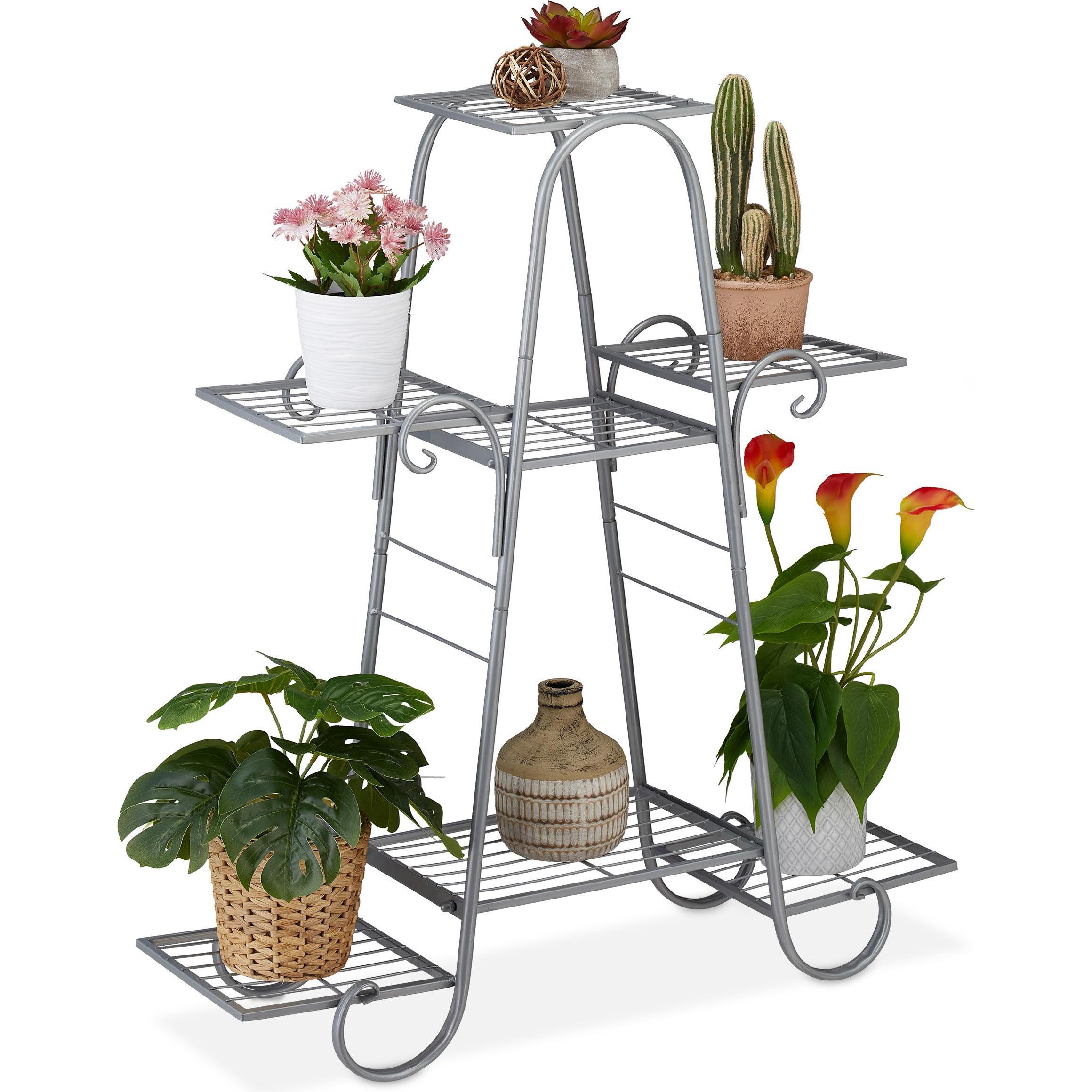 Relaxdays, Pflanzenständer + Blumentreppe, Blumentreppe