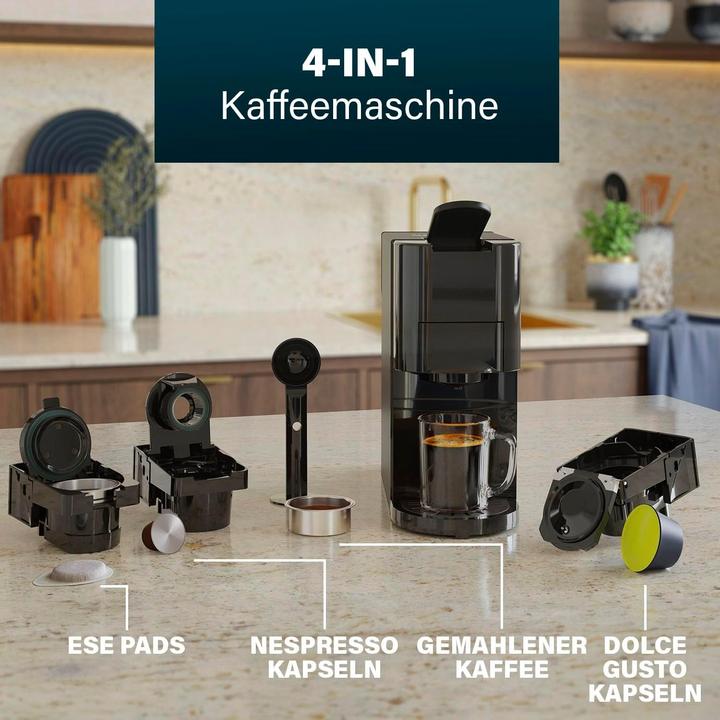 Actual product image Princess 01.249454.01.001 Kapselmaschine Schwarz (E.S.E., NESCAFÉ Dolce Gusto, NESPRESSO Original)