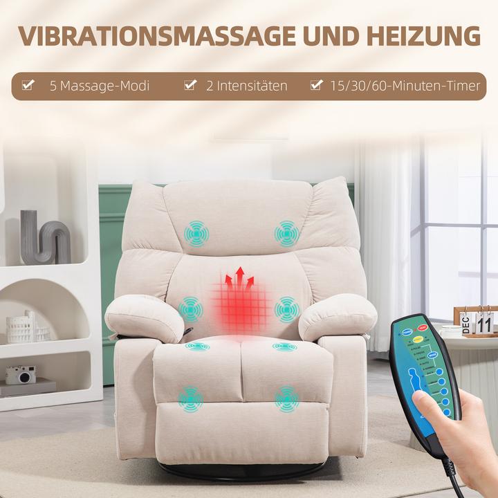 Image du produit Homcom Massagesessel Polyester, Schaumstoff Beige
