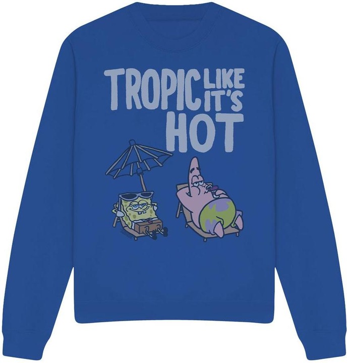 Actual product image Spongebob Squarepants Unisex Adult Tropic Like It's Hot Sweatshirt (XXL)