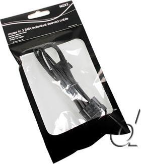 Produktbild NZXT Molex zu 3x SATA Adapter 20cm - premium sleeved black (20 cm, SATA)