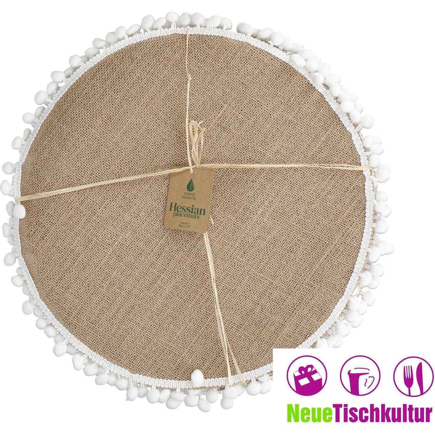 neuetischkultur, Tischset, Platzdeckchen rund, 4er Set (4 x, 38 x 38 cm)