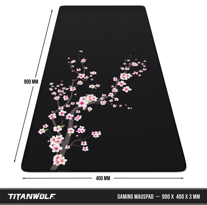 Produktbild Titanwolf Gaming Mauspad, 900 x 400mm XXL Speed Gaming Mausmatte, Mousepad Extragrosse Fläche, Sakura (XXL)