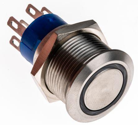 Produktbild RS PRO 19mm,stainless,DPDT,latch,White,12V