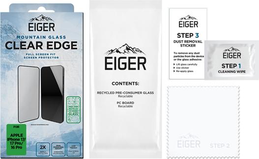 Produktbild Eiger Mountain Glass Clear Edge (1 Stück, Apple iPhone 16 Pro, Apple iPhone 17, Apple iPhone 17 Pro)