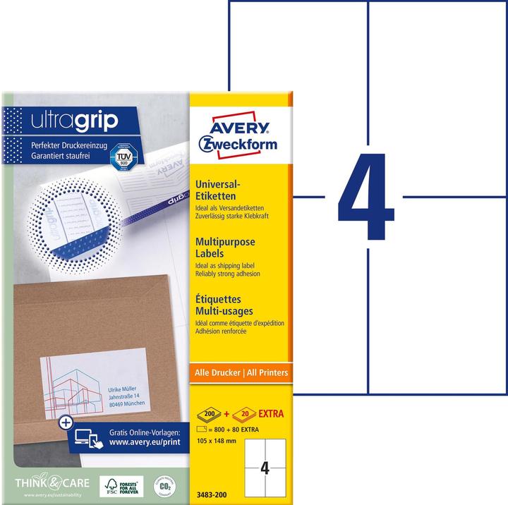 Actual product image Avery Universal labels