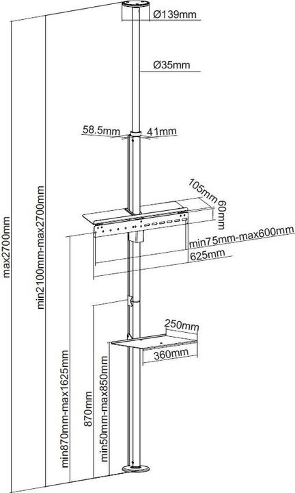 Produktbild equip Pro Aufstellung für LCD TV (motorisiert) (65", 50 kg)
