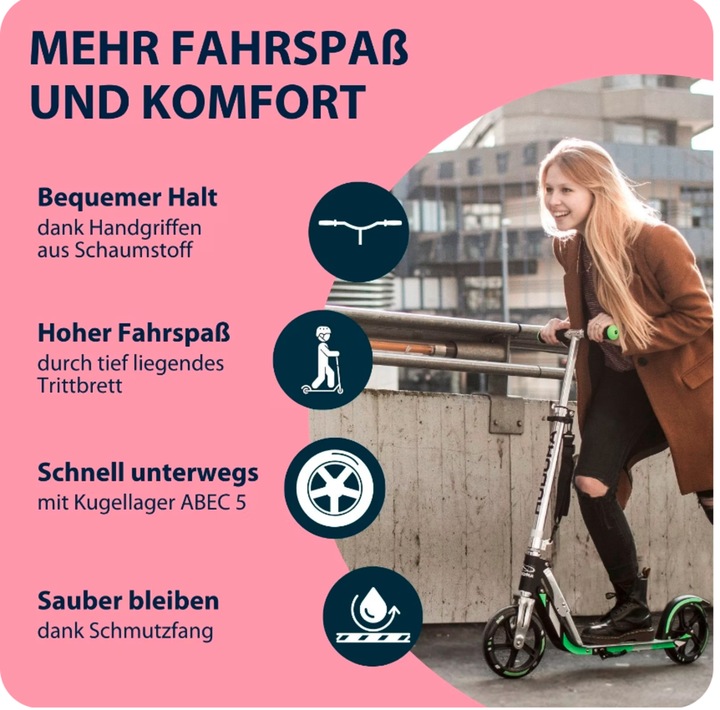 Productafbeelding Hudora Scooter reuzenrad RX205 Step - Magenta / Zilver