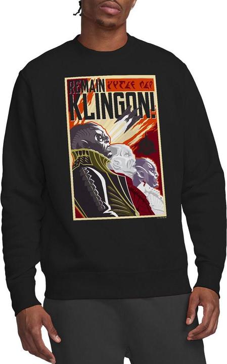 Actual product image Universal Textiles Unisex Adult Remain Klingon Poster Sweatshirt (M)