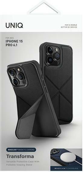 Image du produit Uniq etui Transforma iPhone 15 Pro 6.1" Magclick Charging czarny/ebony black (Apple iPhone 15 Pro)