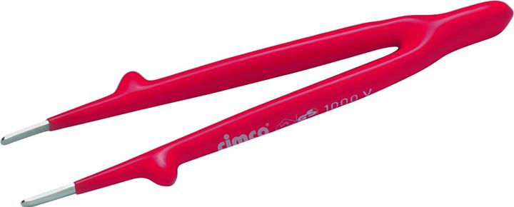 Cimco Pinzette mit 1000V Schutzisolation, gerade, flach-runde Form, Länge 145 mm