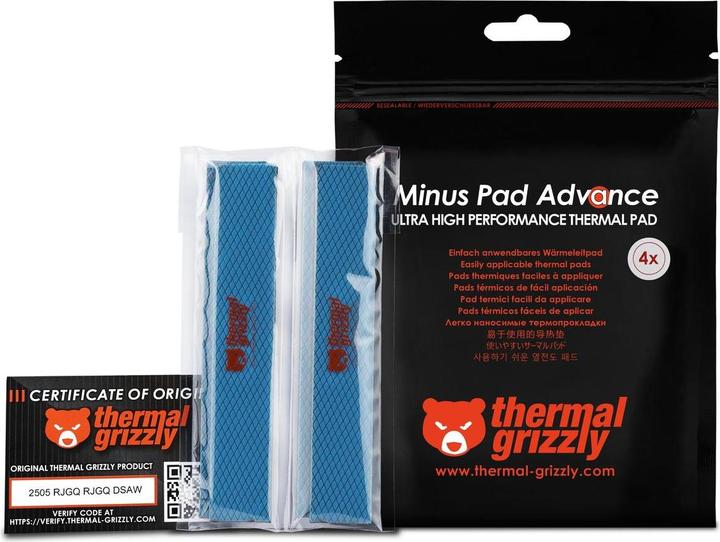 Actual product image Thermal Grizzly TG Minus Pad Advance - 120x20x3,0 mm 4 pcs (3 mm)