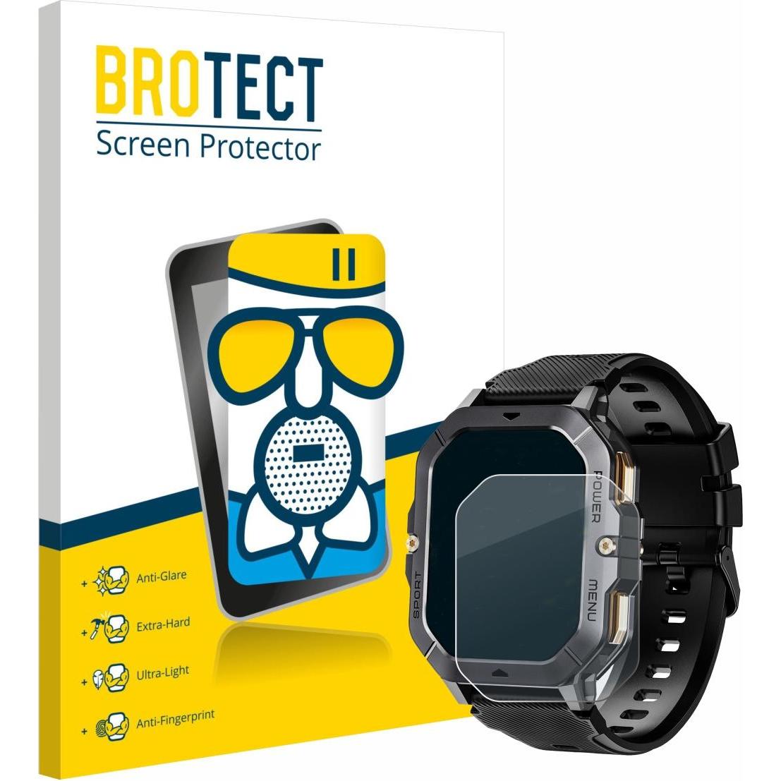 BROTECT Schutzglas Schutzfolie Displayschutz Display Schutz Glas Folie matt, Smartwatch Schutzfolie, Grau