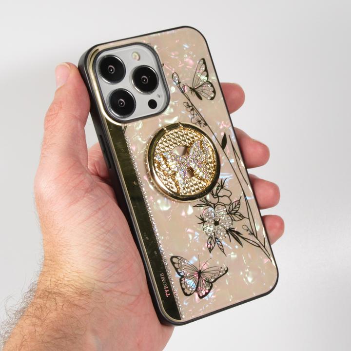 Actual product image PhoneLook Cover Mother of Pearl Butterfly Rhinestone with Video Support (Apple iPhone 13 Pro Max)