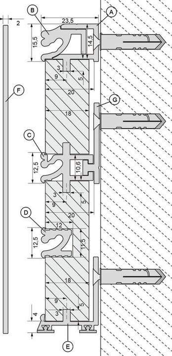 Image du produit OK-Line Wall System Fixation murale, brut
