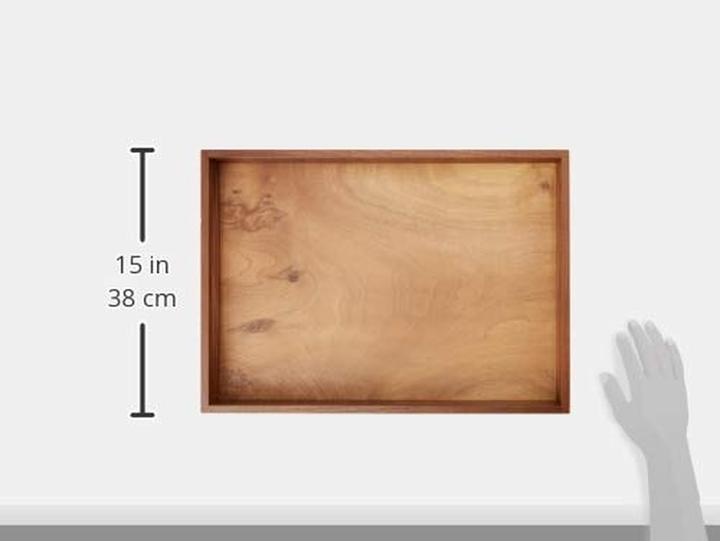 Actual product image Continenta Walnut cutting board with stainless steel drawer, 39x27x6 cm