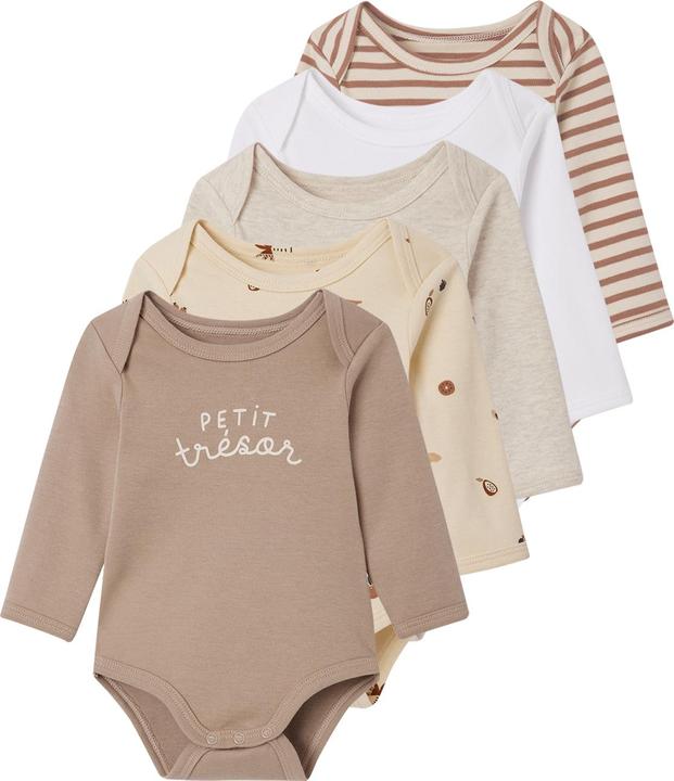 Actual product image Vertbaudet 5-pack of baby slip-on bodysuits (56)