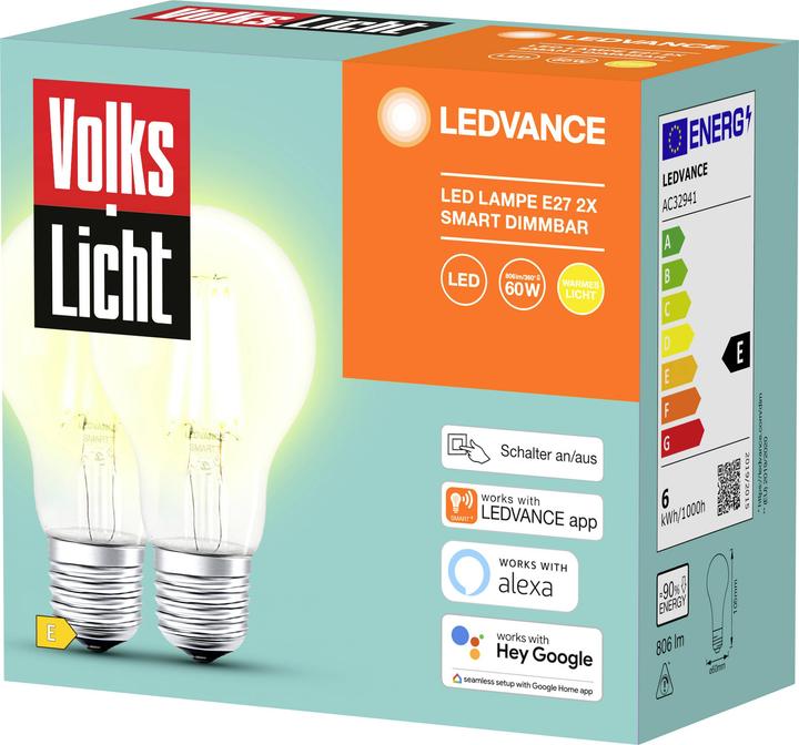 Produktbild Ledvance Volkslicht (E27, 806 lm, 2x)