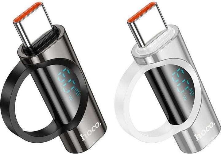 Produktbild Hoco Cable adapter Type C (male) to Lightning (female) with digital display 3A 60W UA32A silver (Lightning, USB-A)