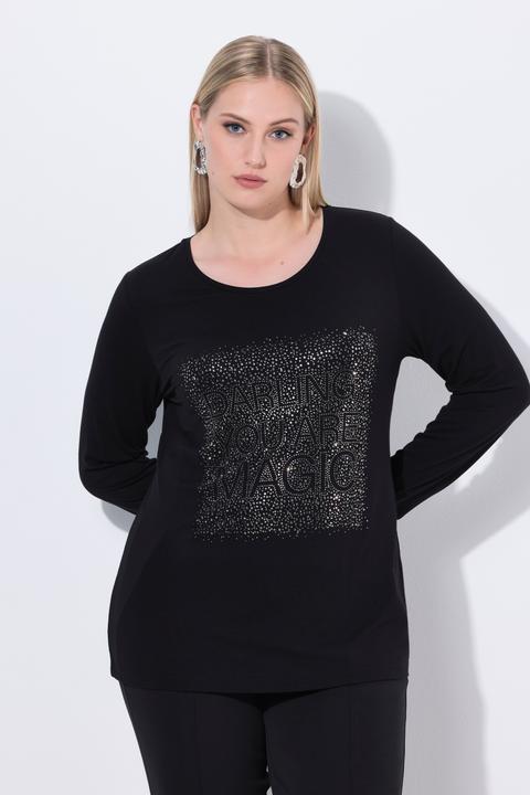 Actual product image Ulla Popken Shirt, Ziersteine, Classic, Rundhals, Langarm (62)