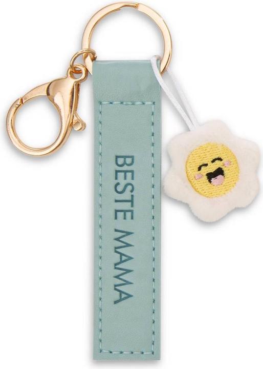Actual product image Magni NICI Schlüsselanhänger Beste Mama Kunstlederband mit Blume türkis 10cm