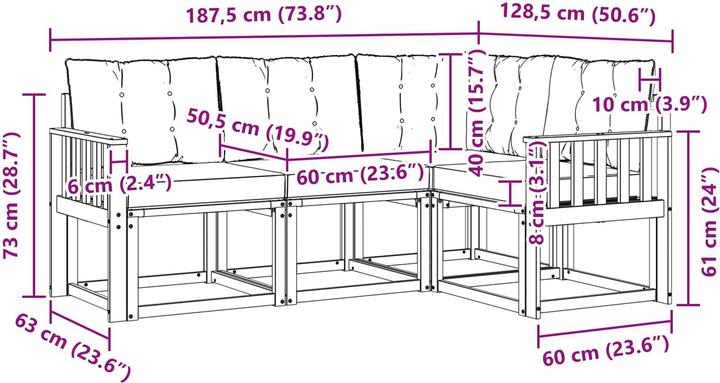 Produktbild vidaXL Outdoor-Sofa