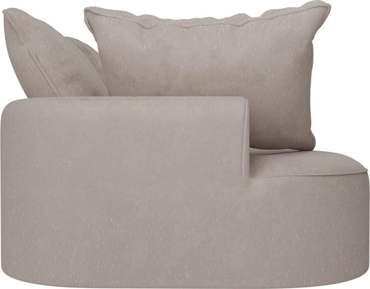 Produktbild Juskys Sofa Tirano mit Ottomane rechts - Samt Beige (2-Sitzer)