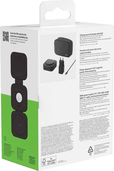 Produktbild Belkin BoostCharge Pro 3-in-1 Qi2 Ladestation (15 W)