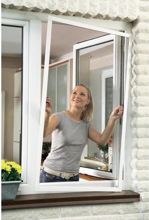 Actual product image tesa Insect screen Alu COMFORT for windows, with aluminium frame, without drilling (120 x 150 cm)