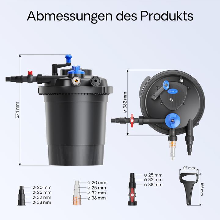 Produktbild SunSun CPF-10000 Druckteichfilter 10.000 l/h / 11 W Teichdruckfilter Teichfilter