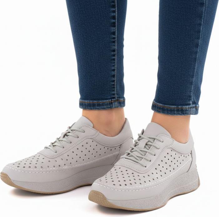 Image du produit Leone Women's leather openwork shoes gray Sergio SP013 (38)